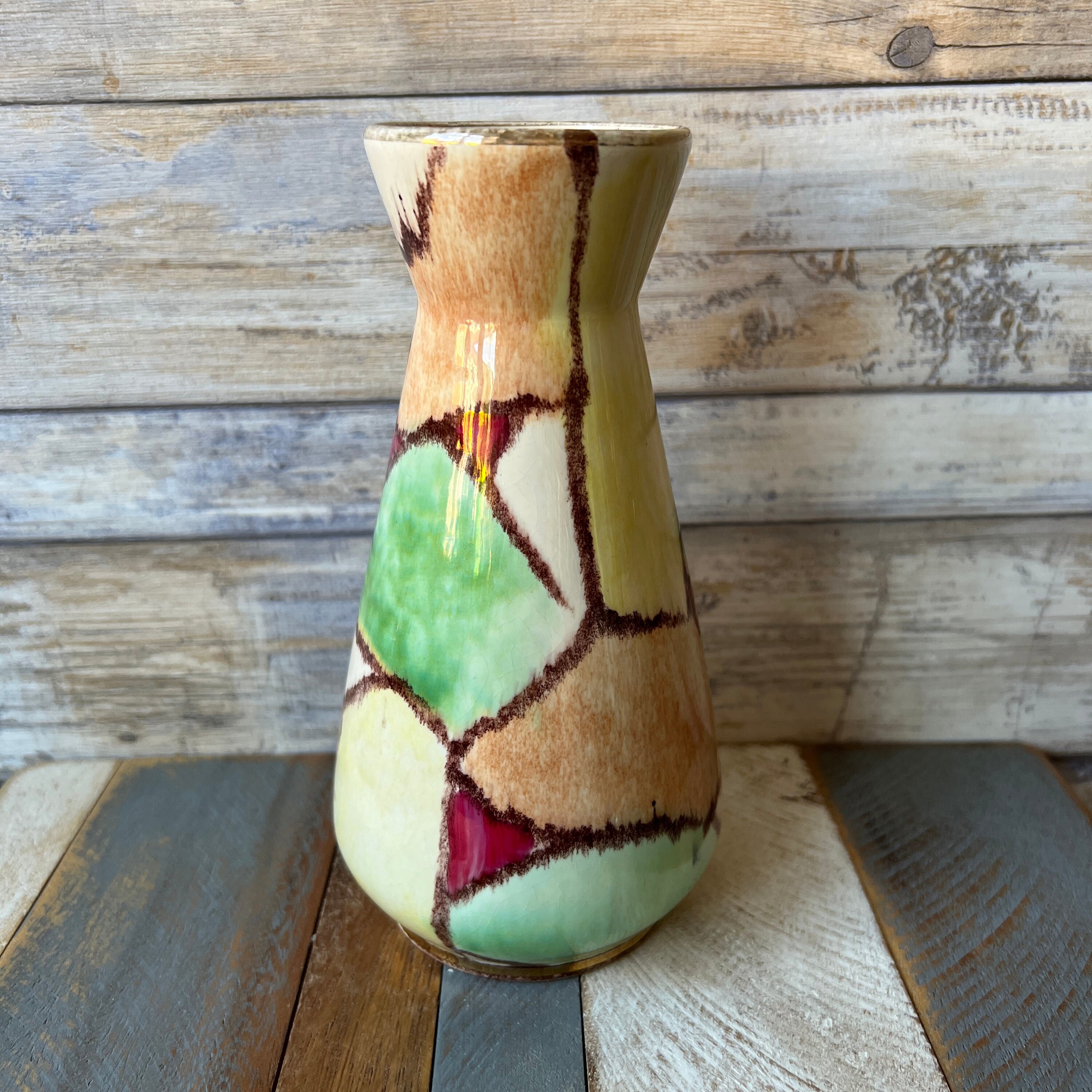ヴィンテージ コレクター向け 陶器 西ドイツ 多色花瓶 - Etsy 日本