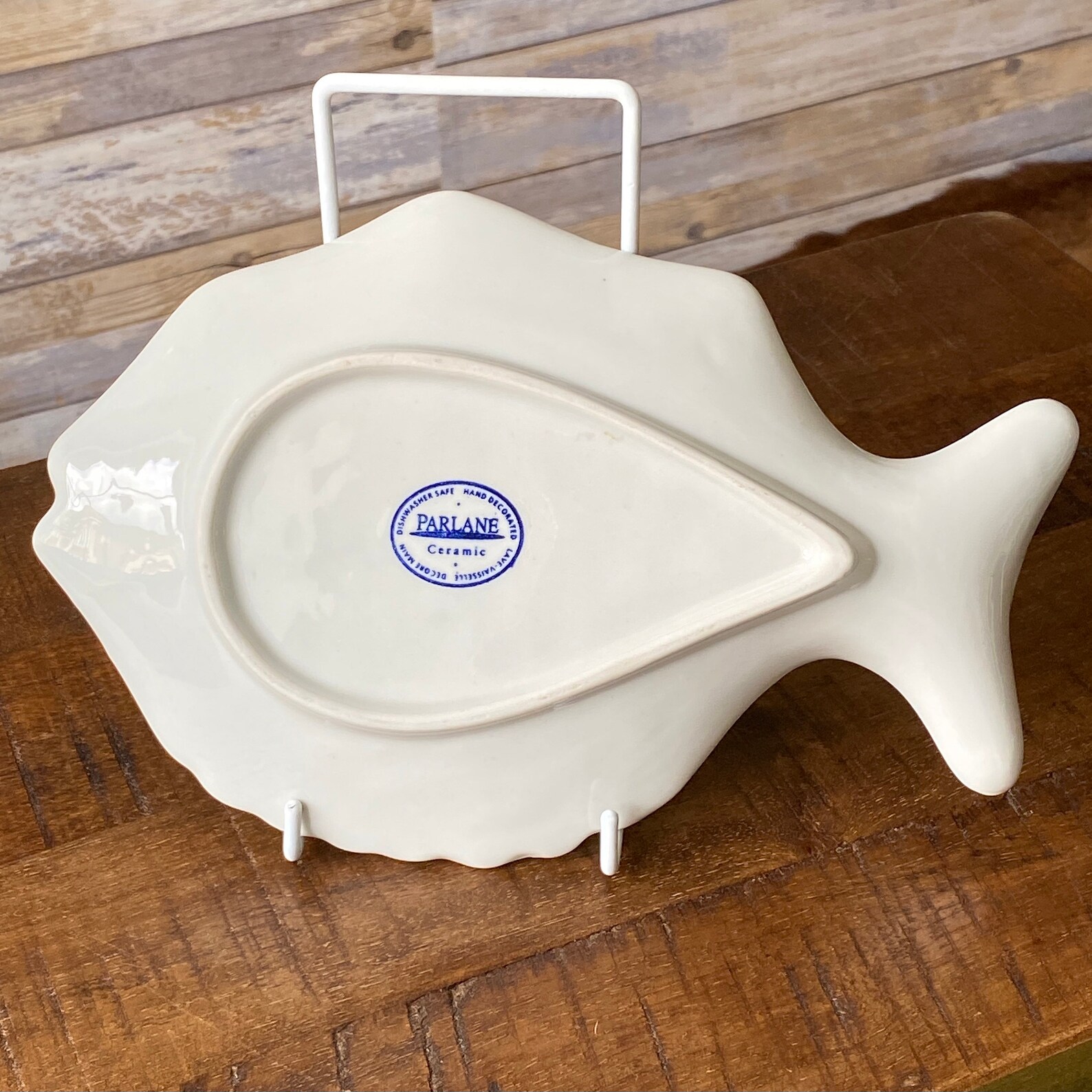 Vintage Ceramic Fish Plate Blue and White Hand Painted Etsy UK