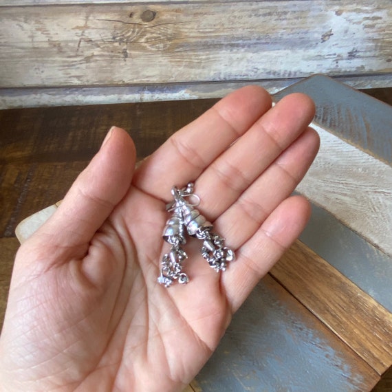 Vintage Artisan Solid Sterling Silver Pair of Dro… - image 7