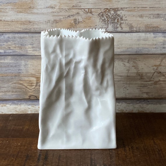Lowered Price Vintage Tapio Wirkkala Rosenthal Porcelain Paper Bag