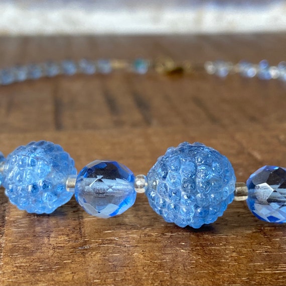 Antique Art Deco Light Blue Bohemian Glass Beads … - image 6