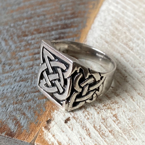 イギリスヴィンテージケルティックスモーキークォーツリング指輪