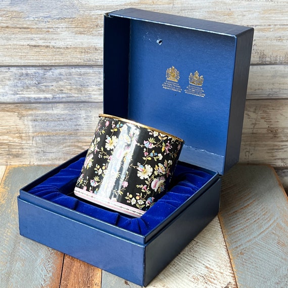 未使用 HALCYON DAYS ENAMELS 1983 インテリア Halcyon Days Enamels Trinket Box Christmas 1983 Flowers