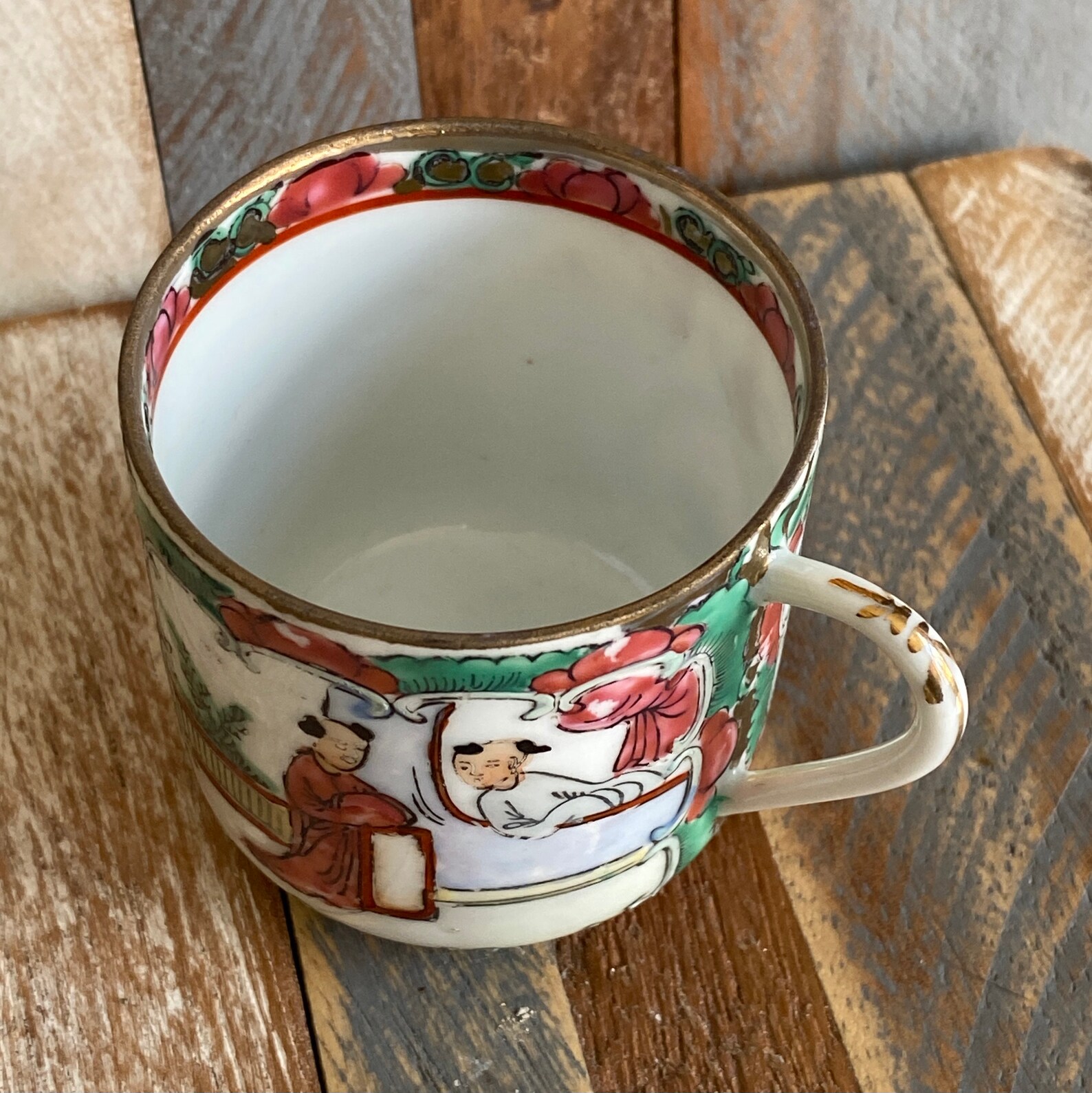 Antique Chinese Porcelain Hand Painted Tea Cup and Saucer Etsy