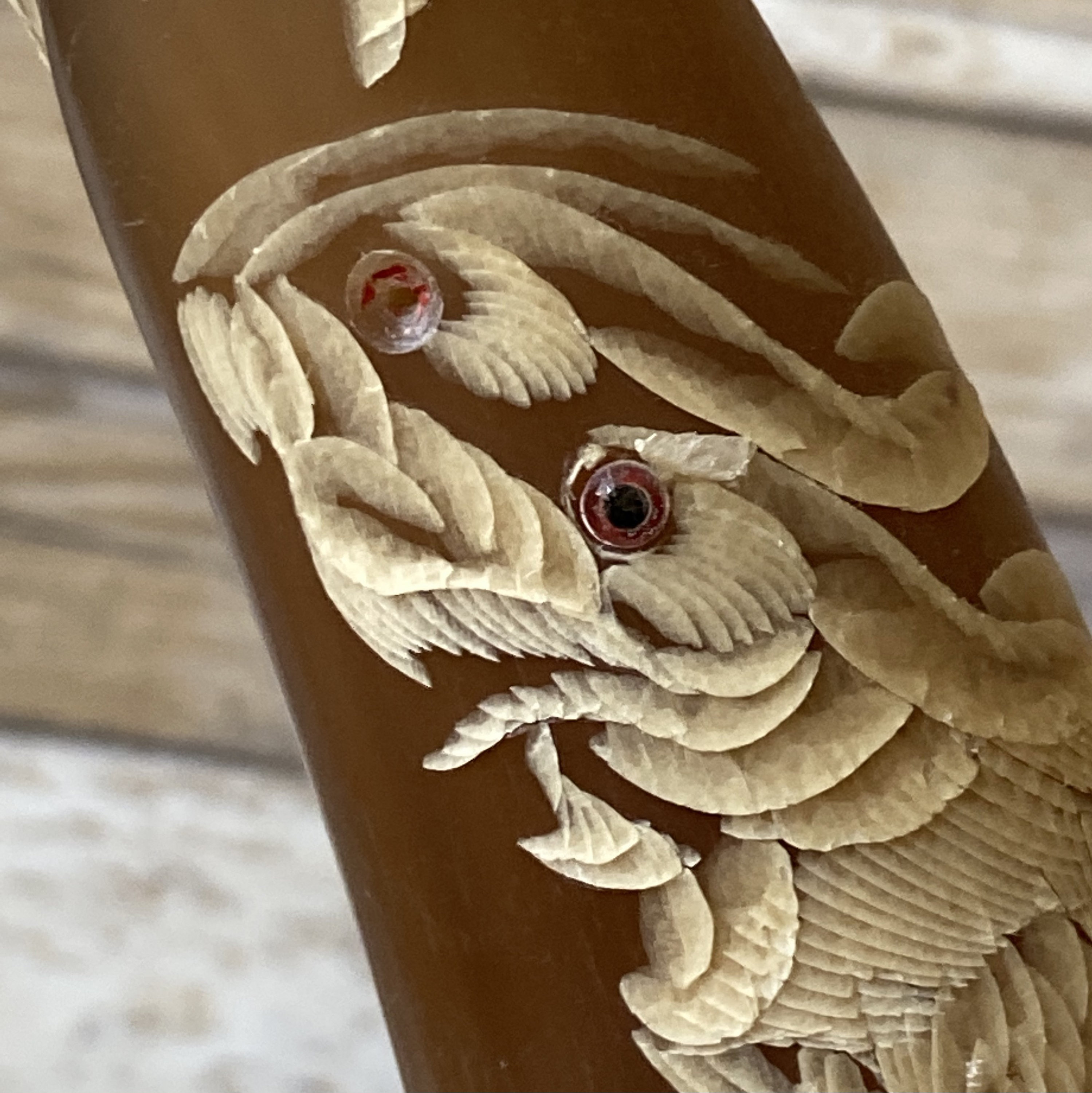 アンティーク中国水牛の角：手彫りの龍と虎の彫刻 - Etsy 日本