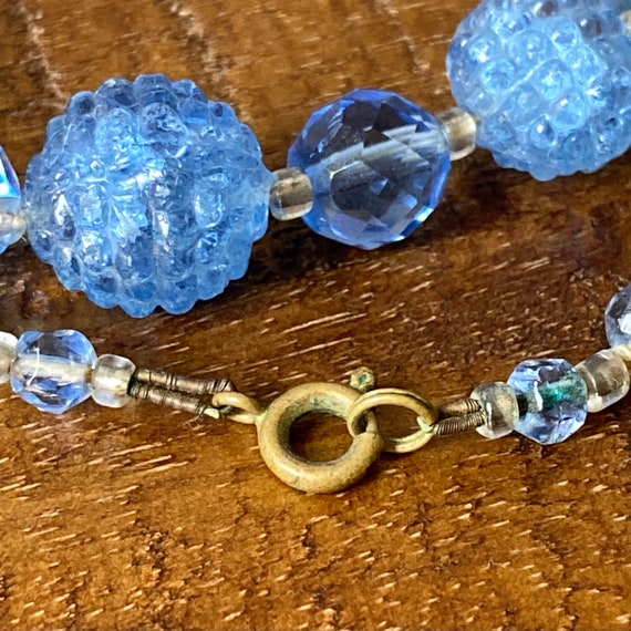 Antique Art Deco Light Blue Bohemian Glass Beads … - image 8