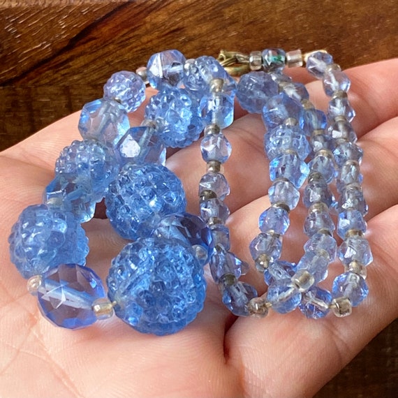Antique Art Deco Light Blue Bohemian Glass Beads … - image 7