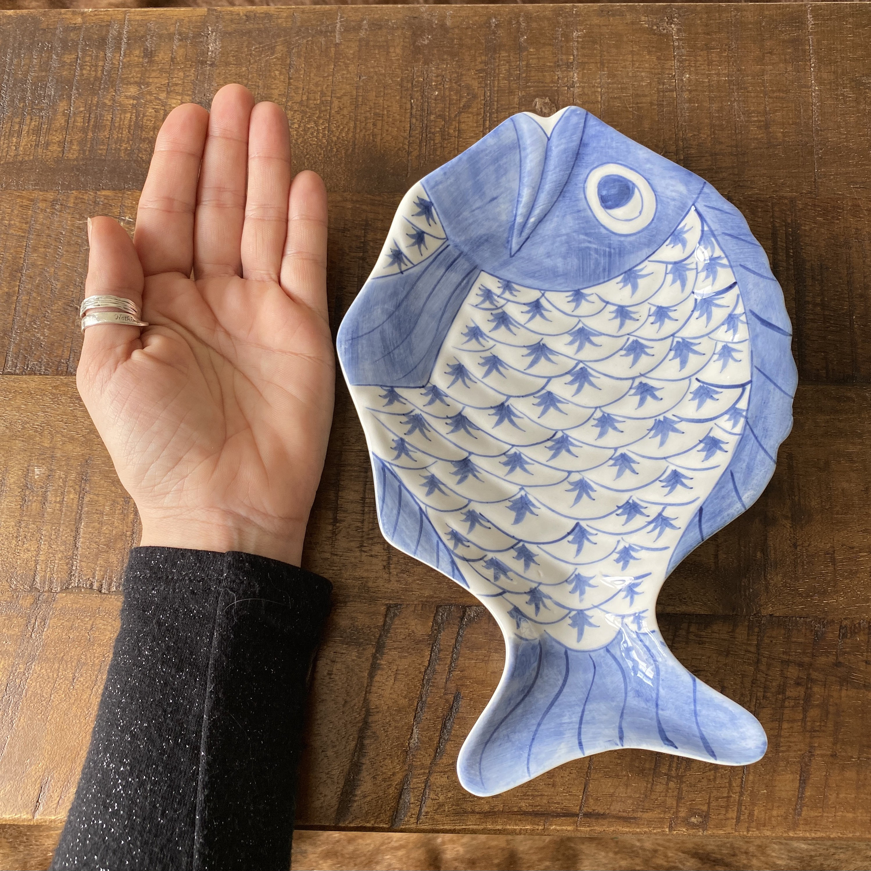 Blue And White Ceramic Fish Plate,, Steamed Fish Plate, Handmade