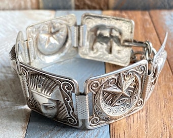 Vintage Sterling Silver Arabic Egyptian Bracelet