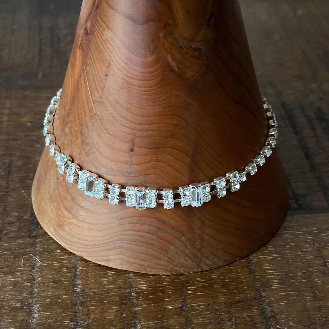 Buy Vintage Sterling Silver Rhinestones Crystals Bracelet Evening Jewellery  Online in India