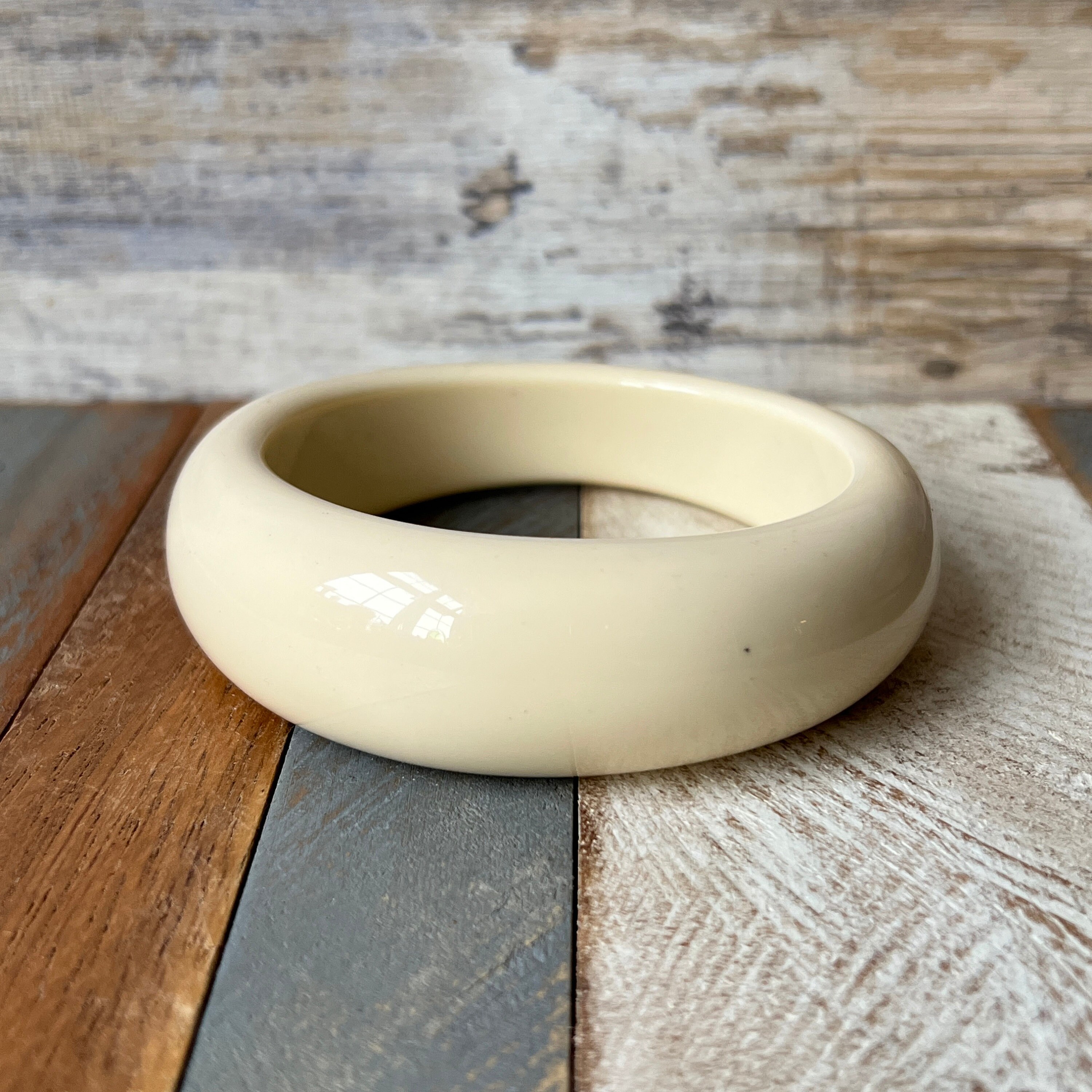 Antique Art Deco Cream Bakelite Bangle Smooth and Shiny