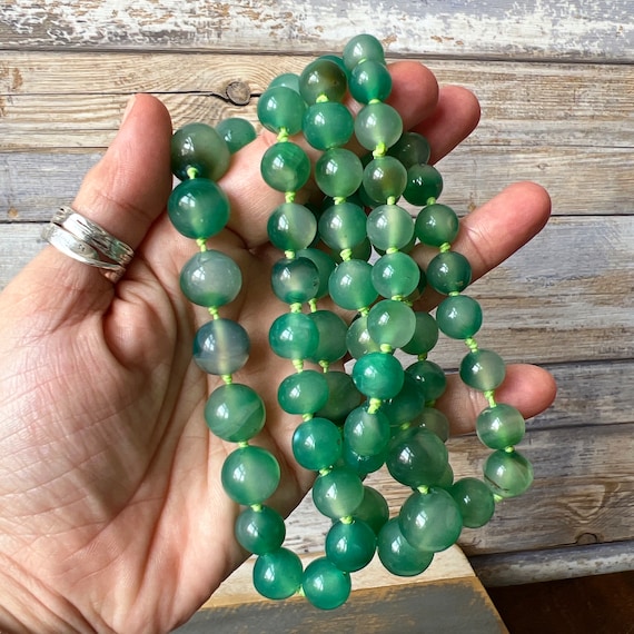 Sautoir Ou Ceinture Vintage En Perles Et Agate Argentée - Style Années 2000