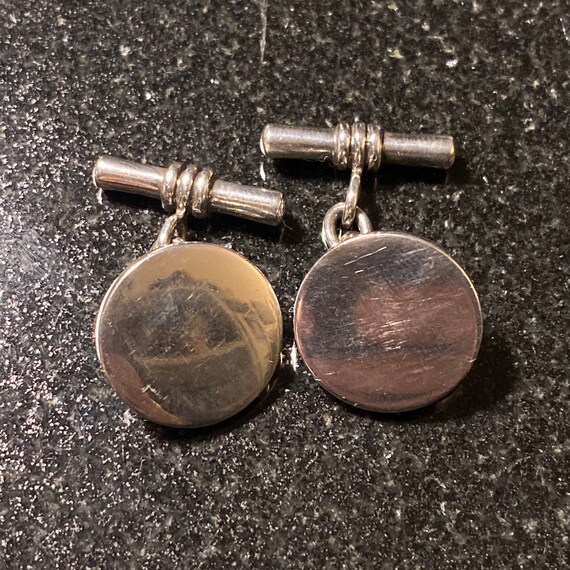 Vintage Sterling Silver Pair of Cufflinks Buttons 