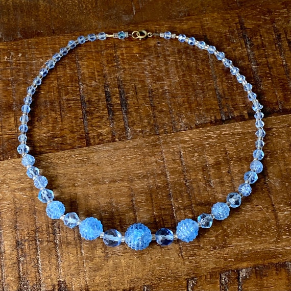 Antique Art Deco Light Blue Bohemian Glass Beads … - image 4