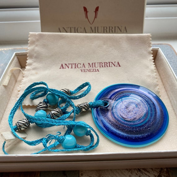 Vintage Antica Murrina Venezia Blu Vetro Collana Disco - Etsy Italia