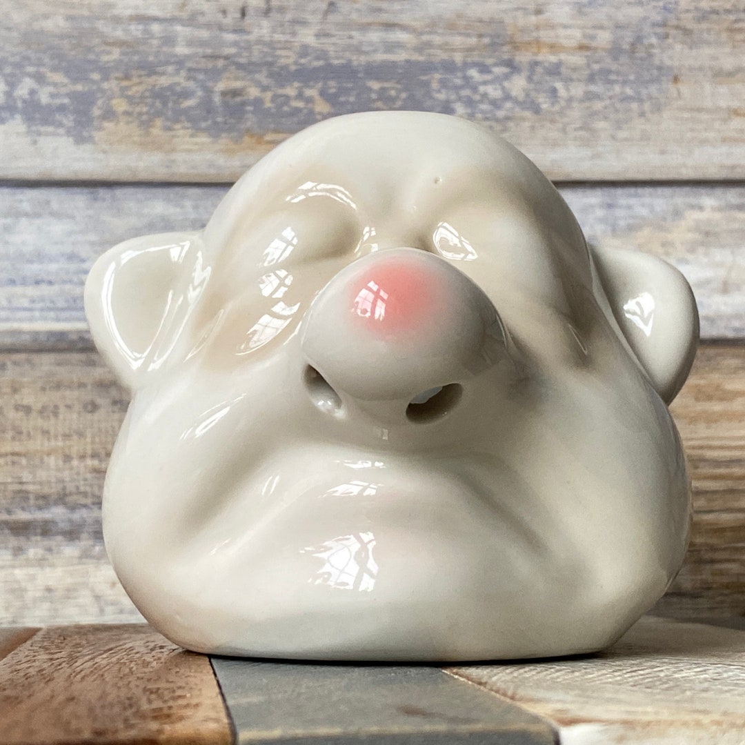 Vintage Handmade Ceramic Comic Egg Yolk Separator Creamer Milk Jug Bogeyman Etsy