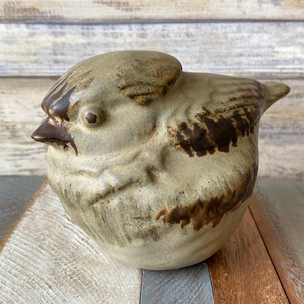 Vintage Mid Century Swedish Stengods Ceramic Pottery Bird Ornament