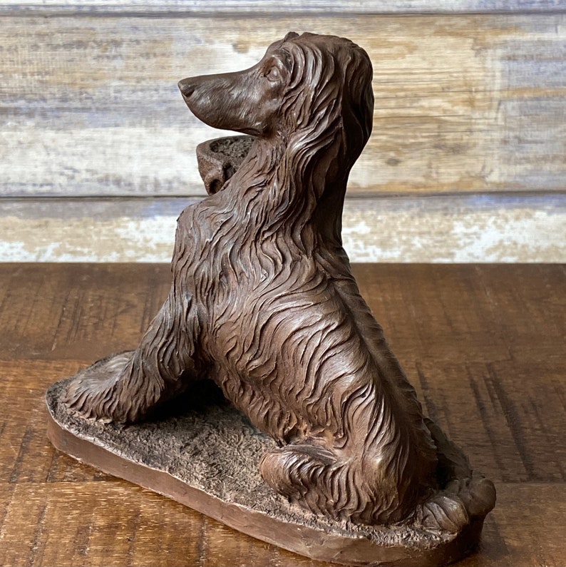 Vintage Heredities Bronze Resin Dog Afghan Hound Figurine Etsy