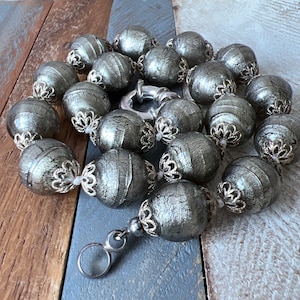 Vintage Silver Toned Costume Jewellery Murano Glass Beaded Necklace