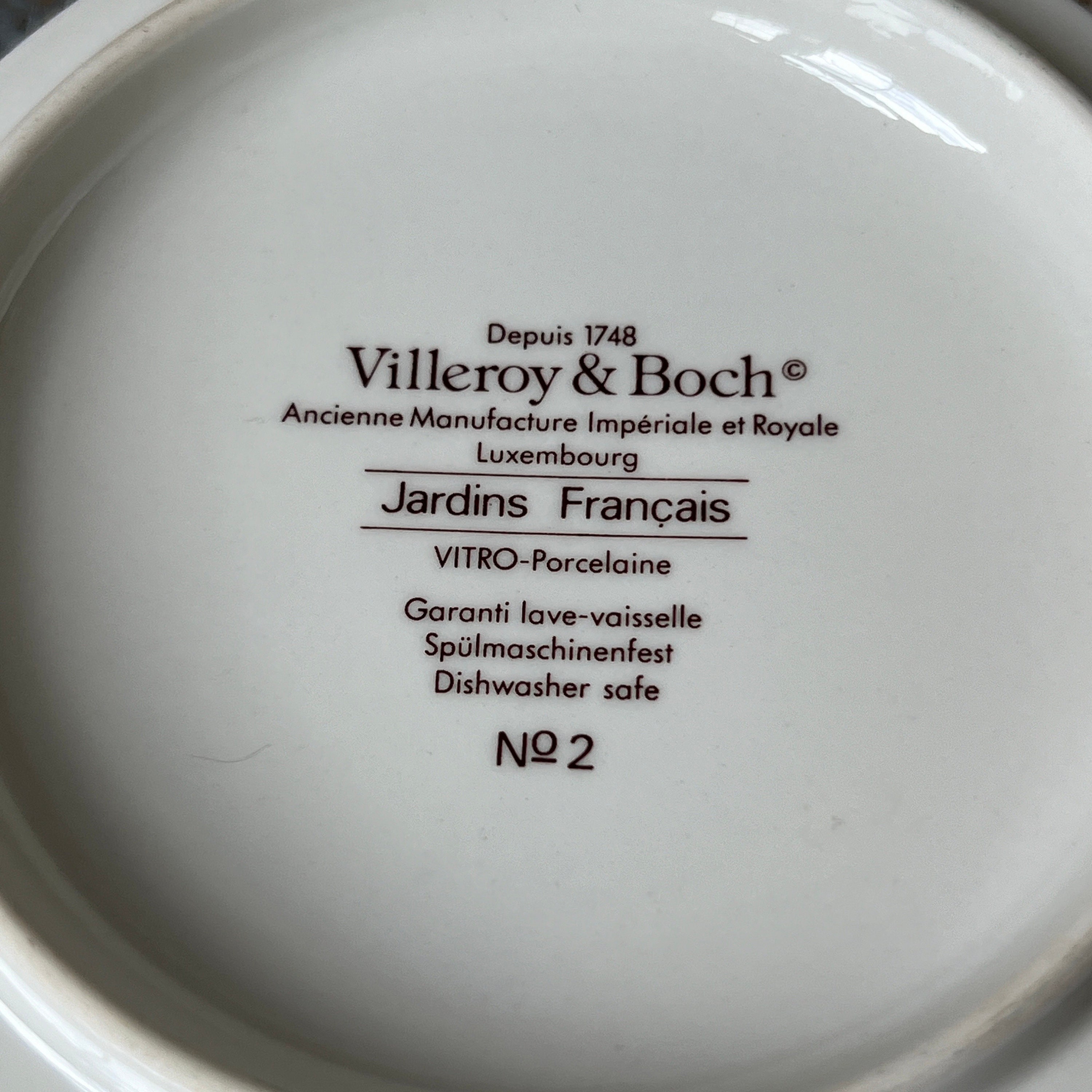 Vintage Villeroy & Boch Jardins Francais Porcelain Large Round