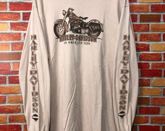 Vtg 90s HARLEY DAVIDSON LIGHTNING Long Sleeve Shirt 3xl // Navy