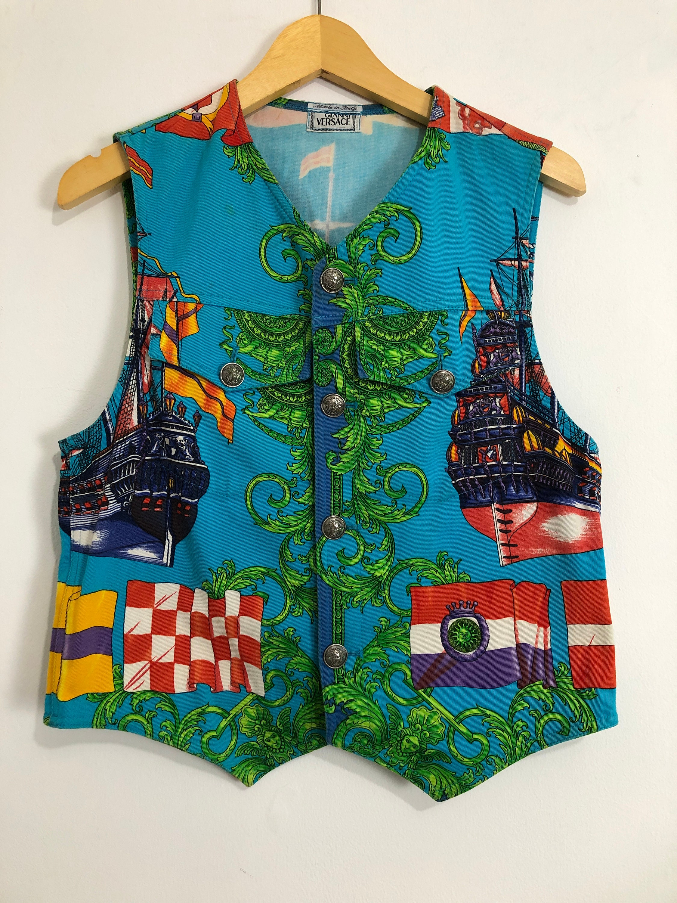 90s versace spangle vest 70s サイケデリック 古着 90s versace spangle vest 70s サイケデリック 古着