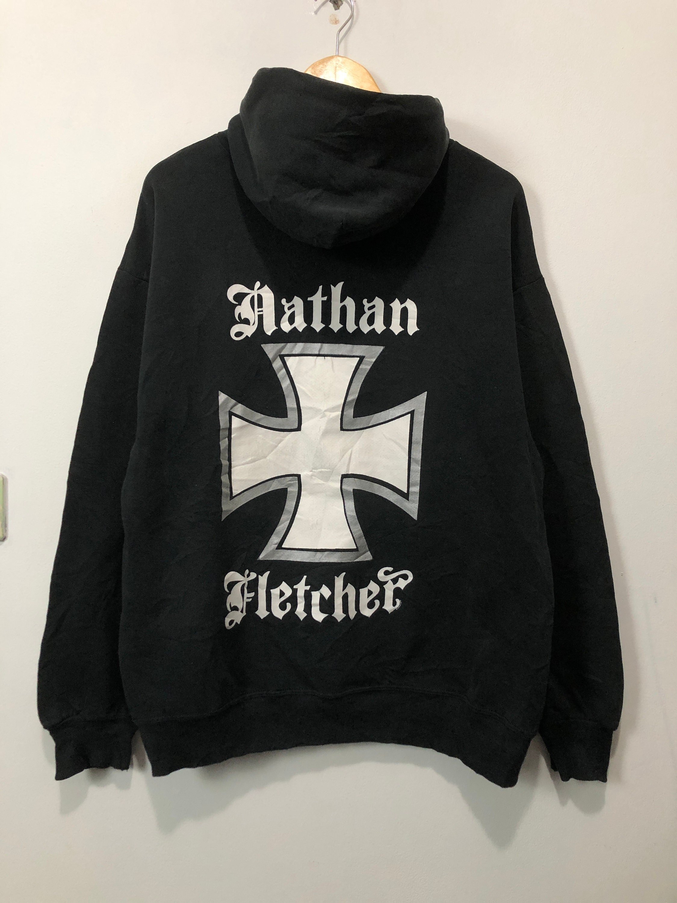 トップス 90s CHRISTIAN FLETCHER hoodie M black Vintage Christian Fletcher Hoodie - Etsy