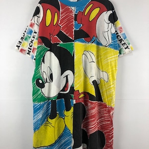 Vintage Mickey Mouse All Over Print T-Shirt