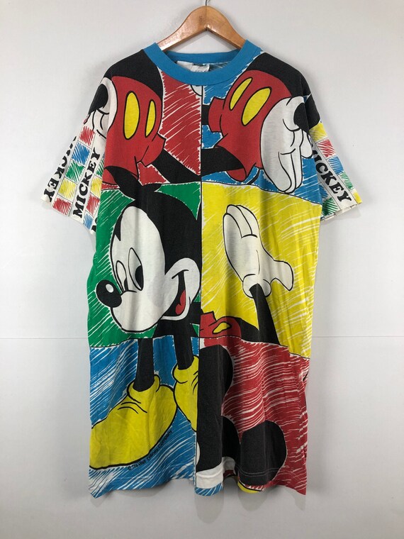 Vintage Mickey Mouse All Over Print T 