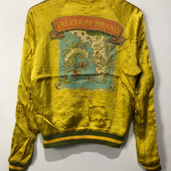 Vintage Freedom Brand Reversible Sukajan Rayon Jacket Made in USA