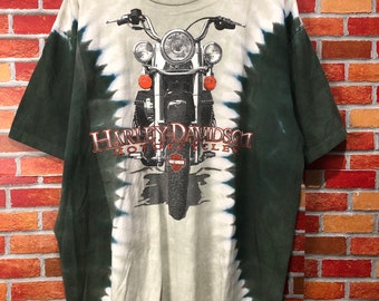 Vintage Rare Harley Davidson Bali Dealers Tie Dye T-Shirt