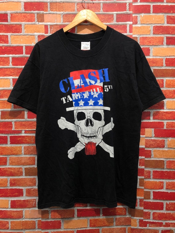 CLASH Tシャツ TAKE THE 5TH 白 Ｓ ロックTシャツ 希少 THE CLASH TAKE THE 5TH NEW GREY T-SHIRT - Best Rock T-shirts