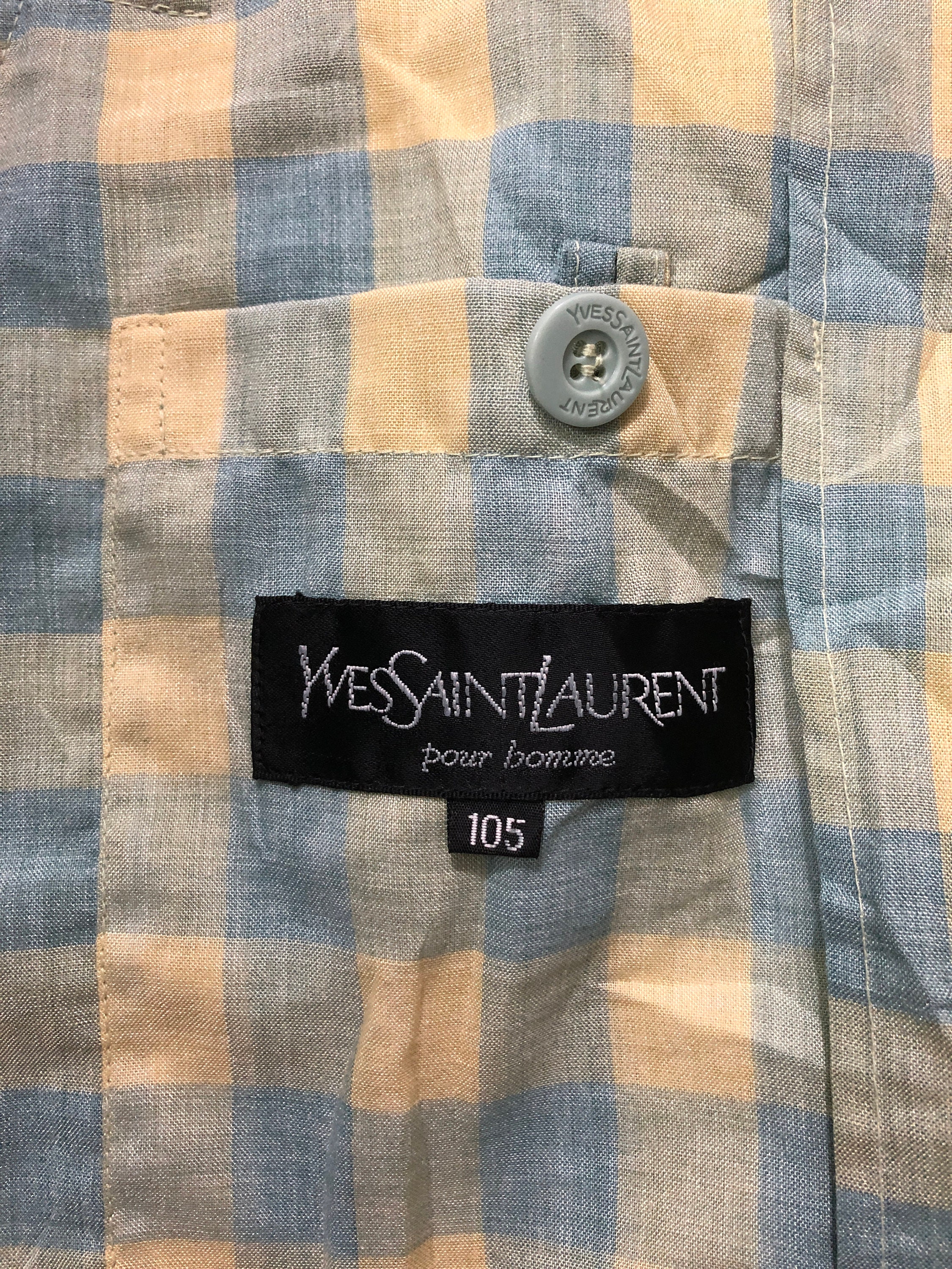 Vintage Yves Saint Laurent Pour Homme Plaid Jacket YSL - Etsy