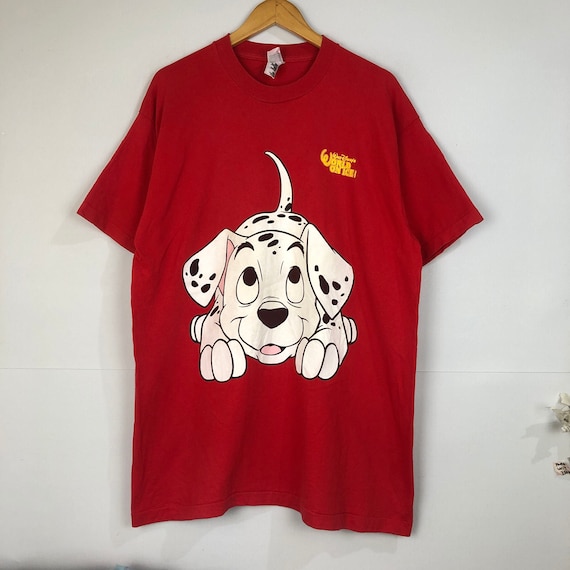 トップス DISNEY VINTAGE 101 DOGS BIG PRINT XL Vintage 101 Dalmatians T Shirt Tee Size XXL Made USA Walt Disney