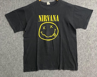 Vintage 00s Y2K Nirvana Smiley 1992 T-Shirt