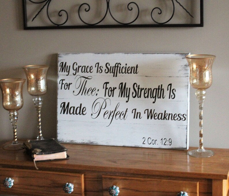 My Grace Is Sufficient For Thee Pallet Sign 2 Corinthians 12 Etsy