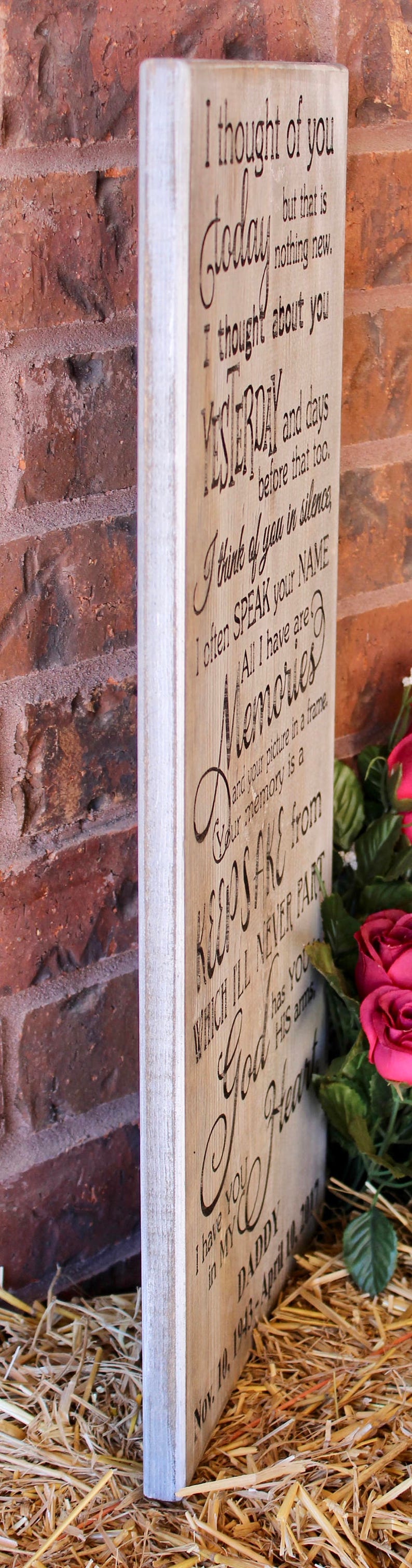 I thought of you today Sympathy gifts for loss of loved one In loving memory sign Wood sign Grief Signs Memorial wooden signs image 8