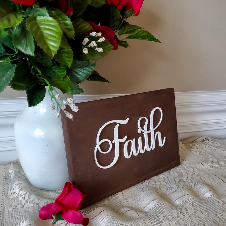 Faith Sign Faith Word Wall Art Religious Decor Etsy