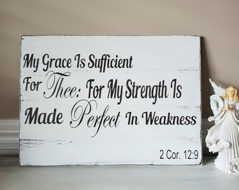 My Grace Is Sufficient For Thee Pallet Sign - 2 Corinthians 12 9 - Bible Verse Wall Art - Christian Decor - Wood  Scripture Wall Hanging