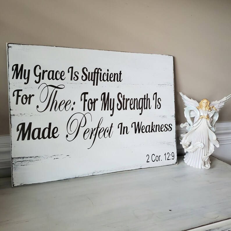 My Grace Is Sufficient For Thee Pallet Sign 2 Corinthians 12 Etsy
