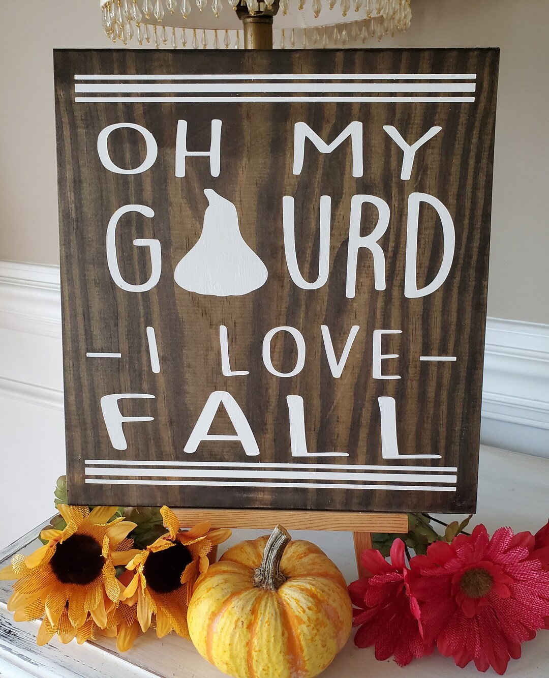 Oh My Gourd I Love Fall Wood Sign Halloween Decor - Etsy