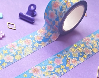 Washi Tape 25mm 10M Gold Foil Metallic, Sakura Chimes