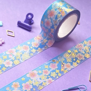 Washi Tape 25mm 10M Gold Foil Métallique, Sakura chimes