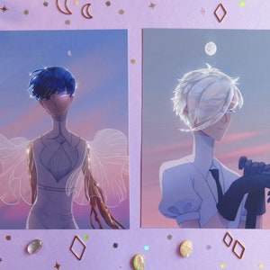 Carte postale A5, Houseki no Kuni, l'ère des cristaux, Phos et Antarc, Impression d'art