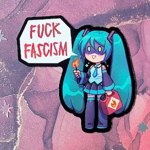 Fuck Fascim Sticker // Holographic Glossy Vinyl Sticker