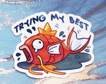 Magic Carp Sticker // Glossy Mirror Effect Vinyl Decal