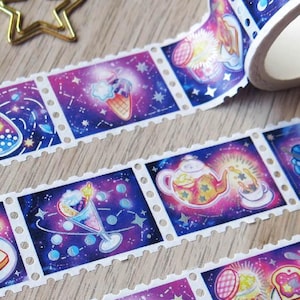 Washi Tape Stamps 25mm 5M Holo Metallic Foil, Celestial Sweets