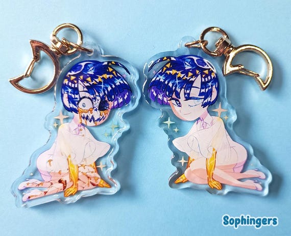 月のフォスキーホルダー、宝石の国/クリアアクリルキーホルダー - Etsy