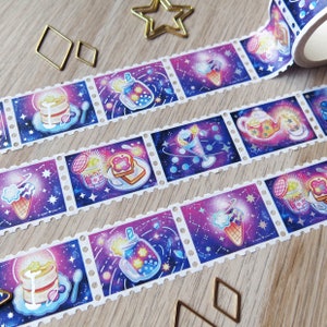 Washi Tape Timbres 25mm 5M Holo Foil Métallique, Celestial Sweets