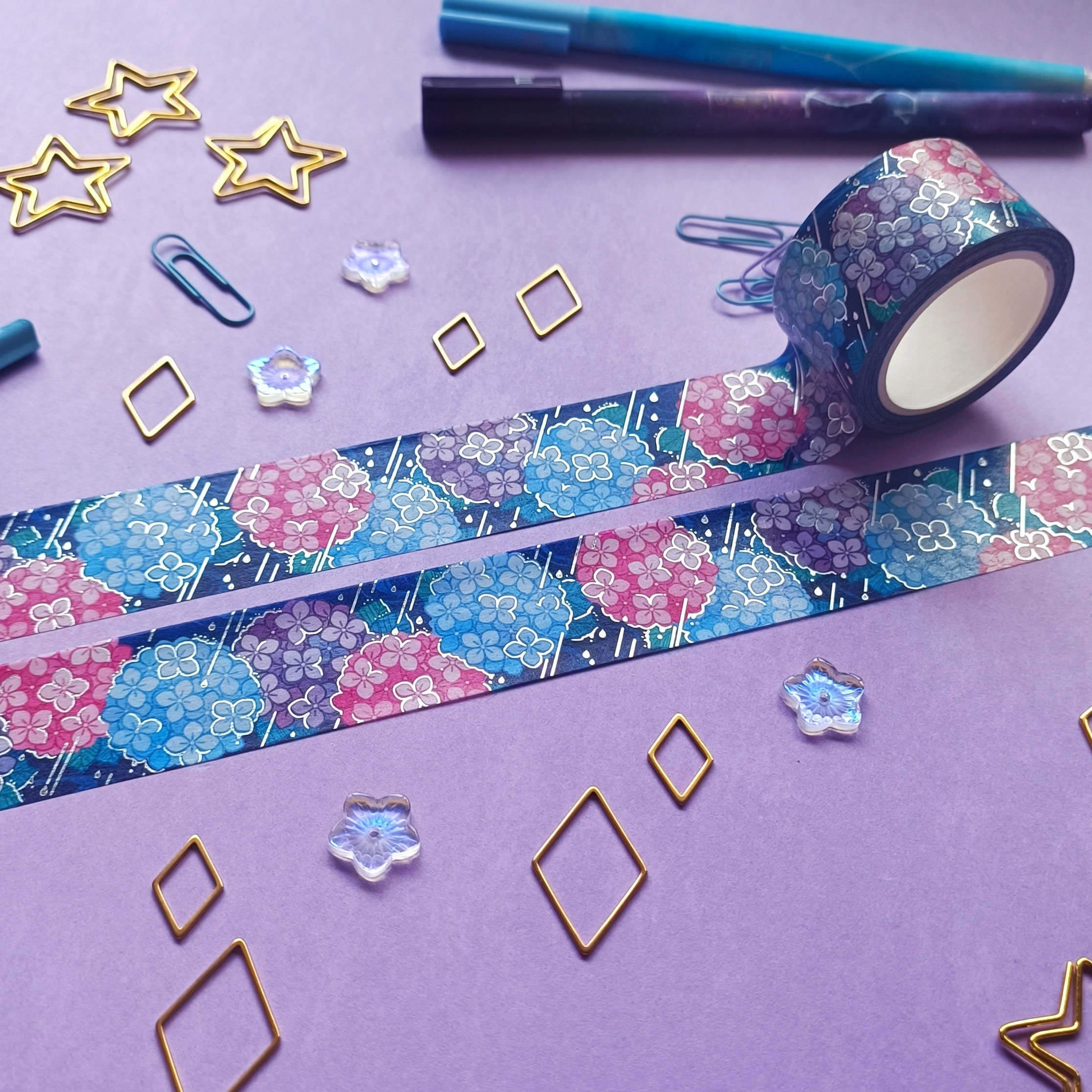 Holo Foil BLUE Witchy Bean Washi Tape (15mm)